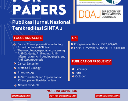 ✨Call for Papers “Indonesian Journal of Cancer Chemoprevention”✨